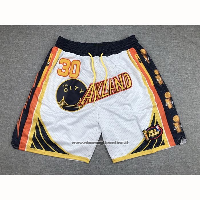 Pantaloncini Golden State Warriors Stephen Curry 2022 NBA Finals Bianco